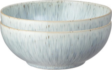 Denby Halo Speckle Cereal Bowls Set of 2 - Grey Coupe Stoneware 820ml