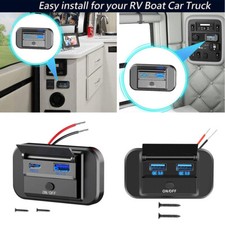 12v Dual USB Fast Charger Power Socket For campervan motorhome Caravan VW T5 T6.