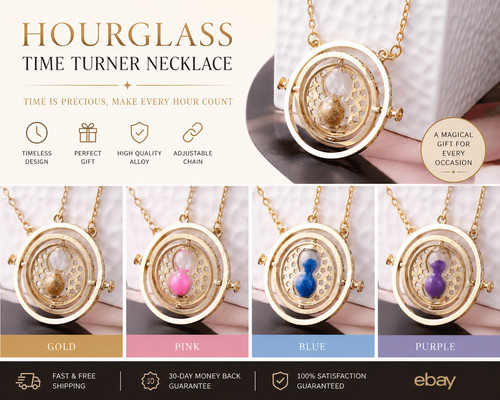 Time turner necklace gold 360 - necklace,