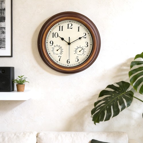 Round wall clock quartz - clock,
