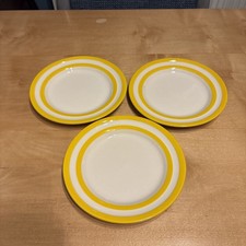 T G Green Cornishware Yellow 3x Side Plates 17.5cm