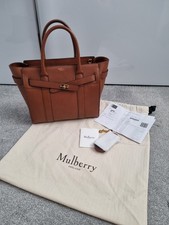 Mulberry Small Zipped Bayswater,  Oak Small Classic Grain Bag, Pre Owned
