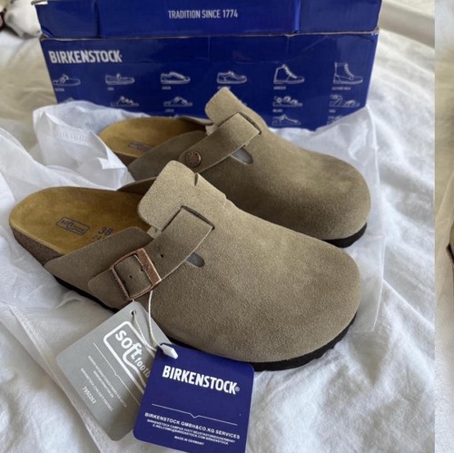 Birkenstock boston taupe suede - birkenstock,