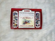 NIB 100 PUB BEER COASTERS Vintage Britain & Ireland Pub World Memorabilia