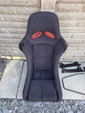 BB5 Large Fixed Fibreglass Racing Bucket Seat + Side Mounts & Runners Black+Red