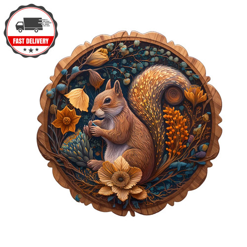 Creative squirrel wooden - 3d,