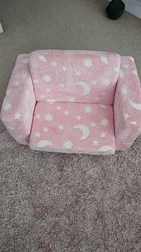 Pink white moon stars - stars, kids