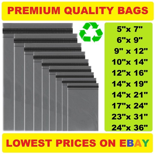 Grey plastic mailing bags - bags, poly