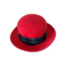 Vintage Red Felt Hat Brimmed