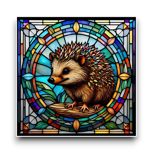 Large cute hedgehog square - hedgehog,