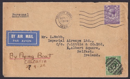 1928 airmail flying - gb,
