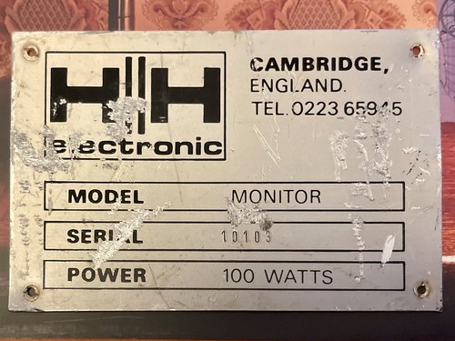 Vintage 1975 serial tag - hh, h&h