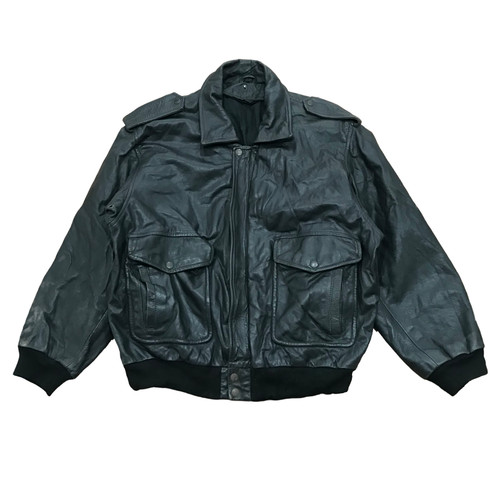 Leather flight jacket - leather,