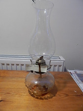 Vintage clear glass  oil lamp