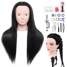 50% Real Human Hair Training Head Long Hair Hairdressing Makeup Mannequin Doll