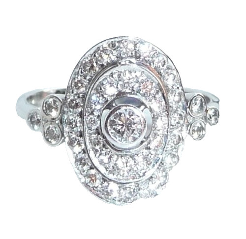 Ring 585 white gold - , 068ct