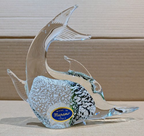 Murano signed glass fish - signed,