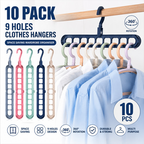 Pack hole clothes - 9, hangers