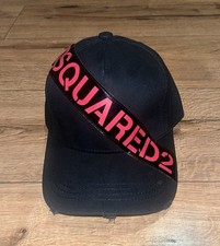 Dsquared Black Distressed Baseball Cap With Dsquared Logo￼