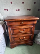Dark Wood Bedside Table with 3