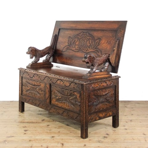 Antique oak monks - antique, bench