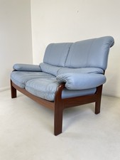 VINTAGE GPLAN 1990s BLUE NINA LEATHER SOFA