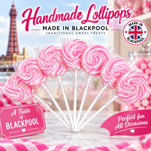 Pink and white wheel pops - white,