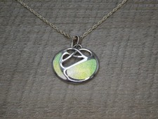 Stunning Sterling Silver Art Nouveau Design Enamel Pendant By Nicole Barr