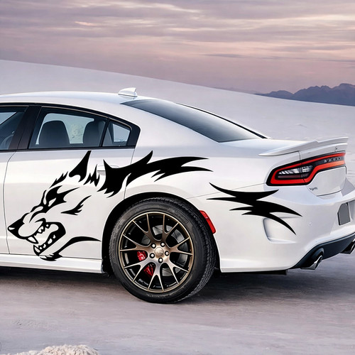 2pcs black wolf car - 2pcs, styling