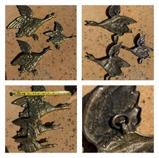 3 - Vintage Brass Flying Ducks