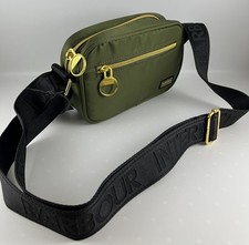 BARBOUR INTERNATIONAL KHAKI GREEN NYLON QUALIFY MICRO LOGO CROSSBODY STRAP BAG