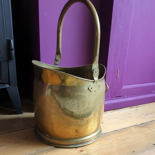 Vintage brass coal scuttle - vintage,