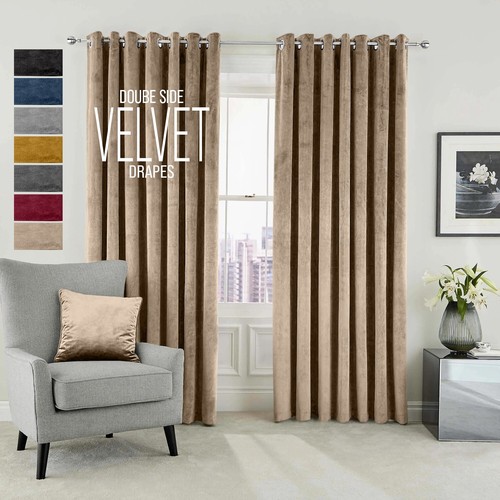 Luxury velvet curtains pair - velvet,