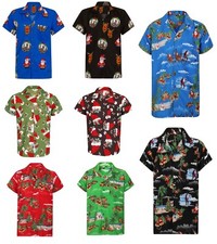 Christmas Hawaiian Shirt Mens Santa Loud Hawaii Surf Xmas Hat Party Slay S-5XL 