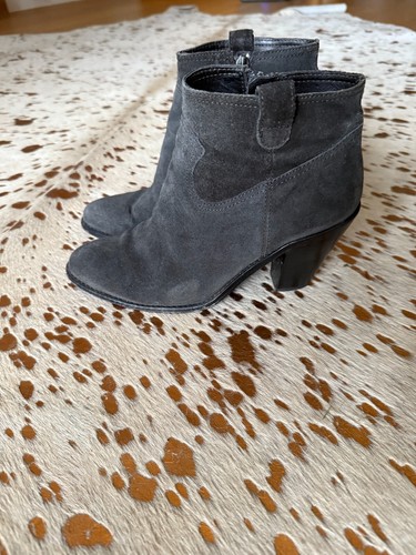 Ash grey suede - suede, ankle