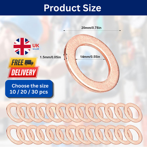 Copper sump plug - copper, set