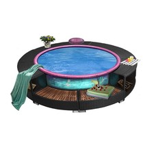 Rattan Hot Tub Surround Lazy