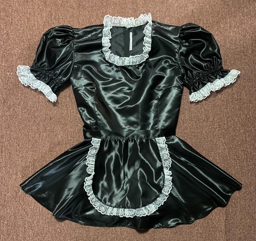 Satin sissy french maid - satin, fitted