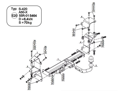 Swan neck tow bar for - swan,