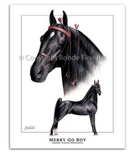TENNESSEE WALKER walking HORSE ART - MERRY GO BOY famous TWH PRINT stallion