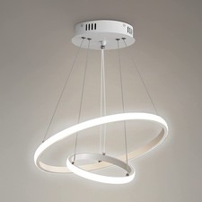 Modern LED Chandelier 30W 4500K 2 Rings Pendant Light Ceiling Light Dining Room 