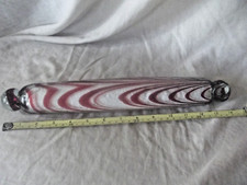 Antique Victorian Nailsea Swirl Design Glass Rolling Pin 36cm