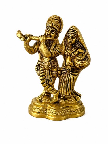 Brass radha krishna idol - radha,