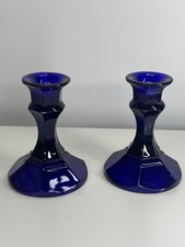2- Vintage Cobalt Blue Glass