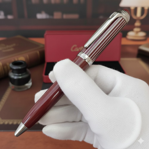 Cartier burgundy ballpoint pen - burgundy,