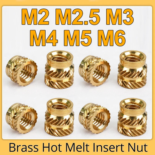 Brass heat insert nuts m6 - brass,