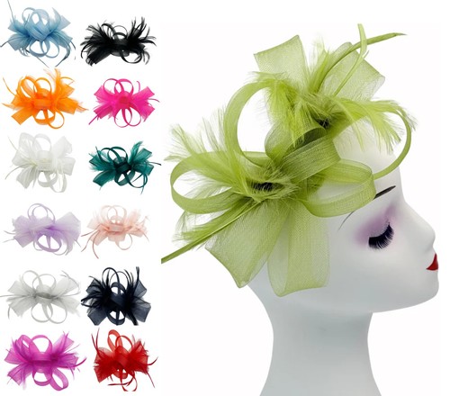 Feather looped fascinator - looped,