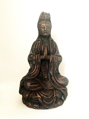 Large tibetan kwan yin bronzed - large,