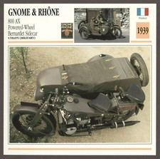 Gnome Rhone  1939 800 AX Bernardet Sidecar  Edito Service Atlas Motorcycle Card