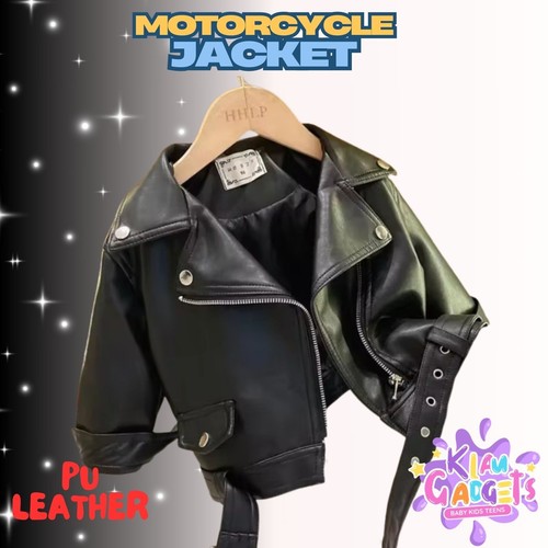 Boys biker jacket leather - jacket, pu